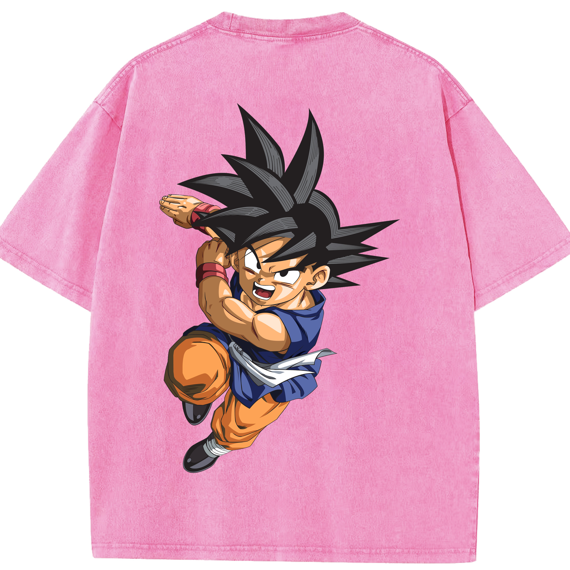 （画像用） ドラゴンボール 孫悟空（そん ごくう）Son Goku カカロット DRAGON BALL Kakarotto 綿100% ヴィンテージ風 半袖Tシャツ（背面プリント）